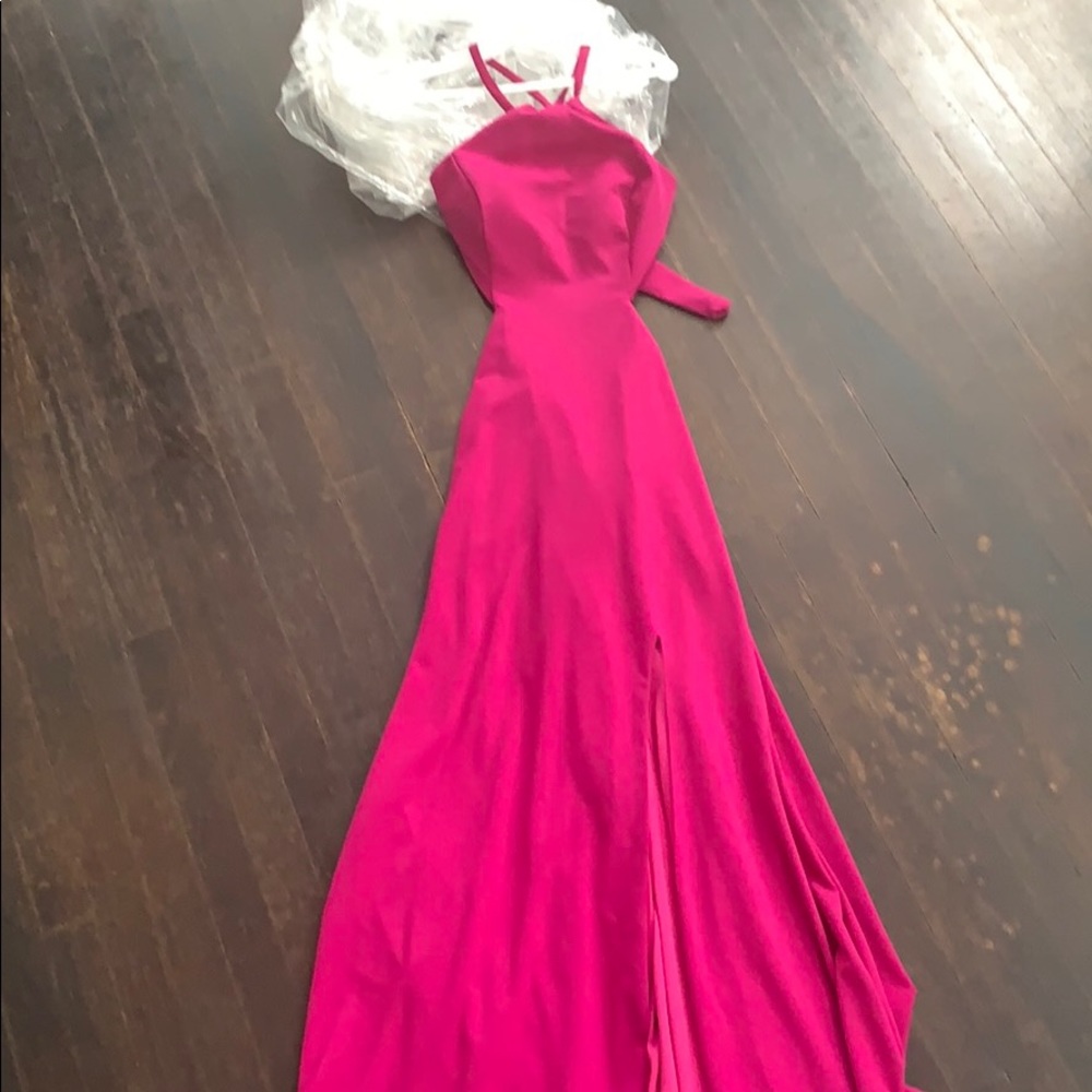 Fushia pink floor length beautiful dress